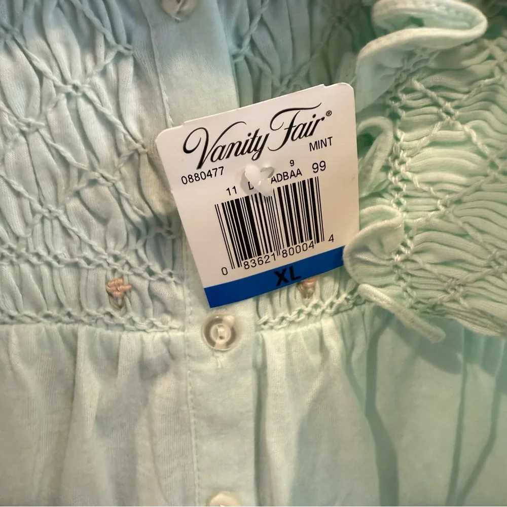 Vanity‎ Fair Mint Green Soft Cotton Blend Grannycore Nightgown Women's XL NWT - Picture 4 of 8